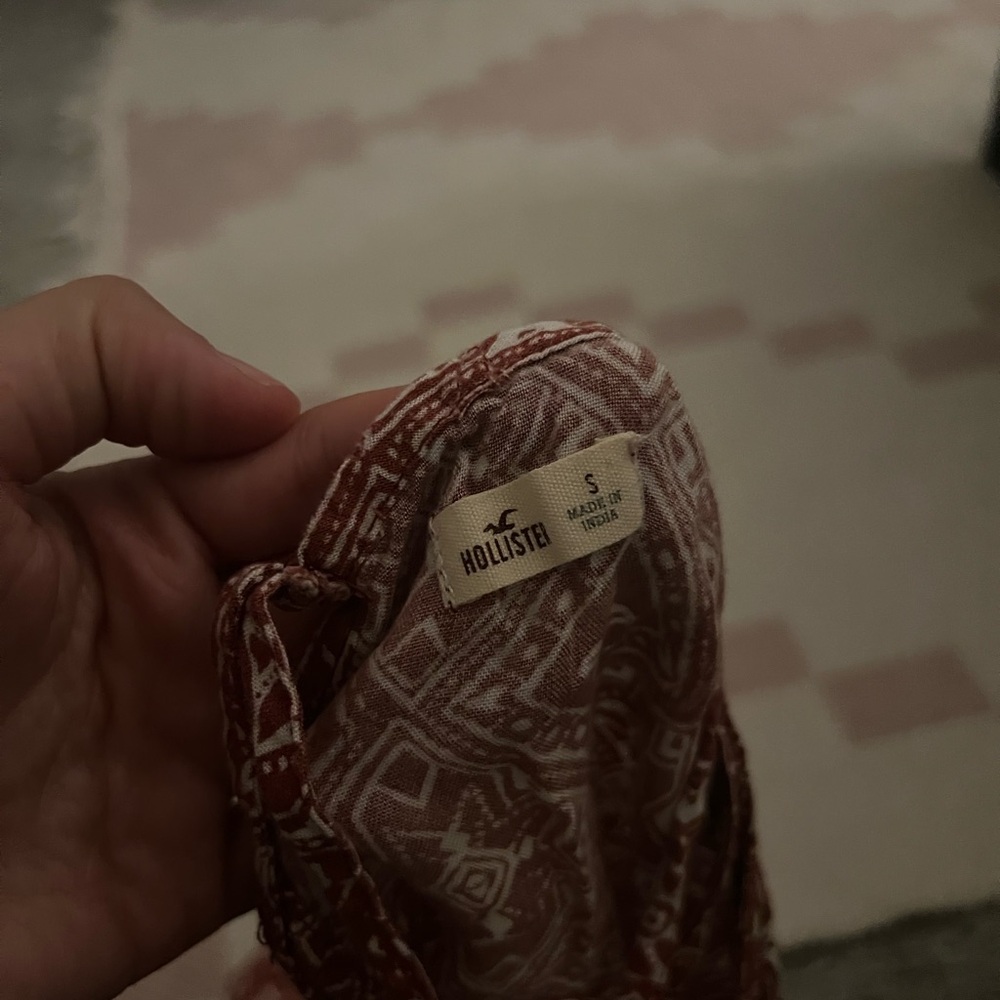 Hollister Red White Aztec Print Pattern Racerback… - image 3